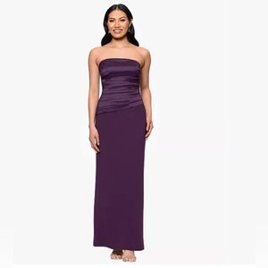 Ada Strapless Deep Purple Column Gown